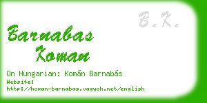 barnabas koman business card